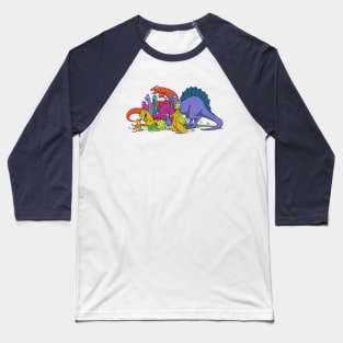 Dinosaurs are all friends and a chicken Baseball T-Shirt